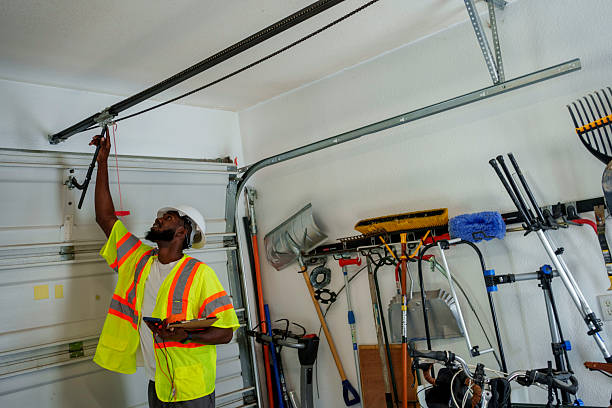 Professional Garage Door Panel Replacement technician working in Pompton Lakes, NJ